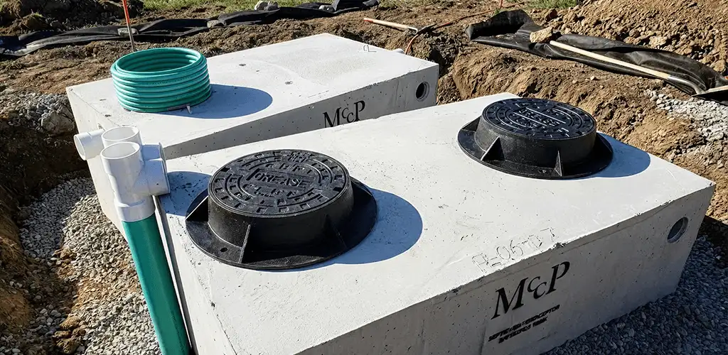 Grease trap installation unit set in place for drainage protection in Provo, UT