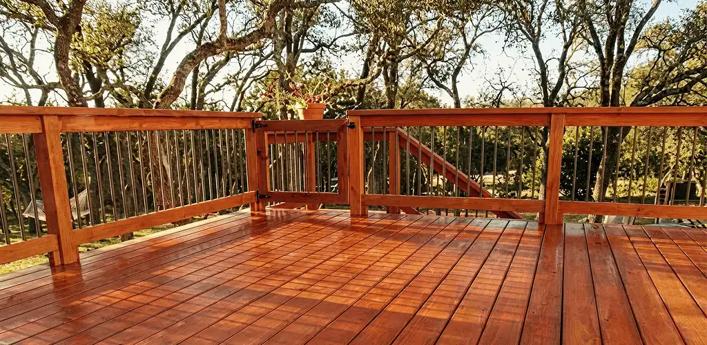 Deck sealing results with a freshly sealed wood deck in Provo, UT